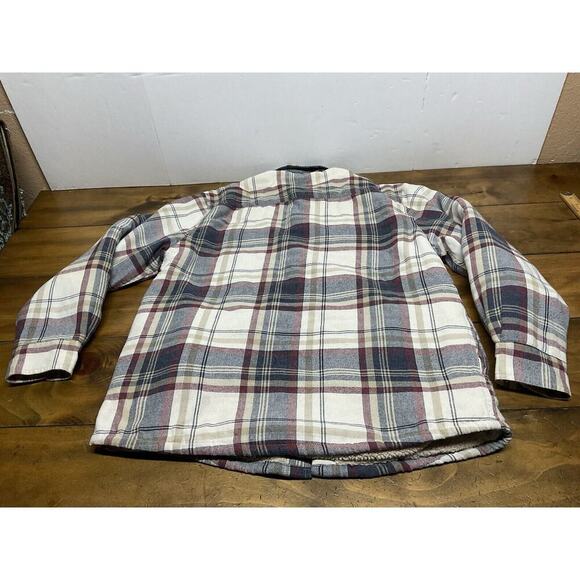 Wrangler Sherpa Lined Plaid Flannel Jacket Shirt Men’s Size Medium Shacket - Picture 12 of 12